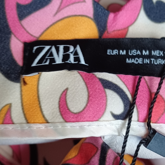 New ZARA Paisley Floral High Waisted Ankle Crop Pleated Trouser Pants size M - Picture 10 of 11